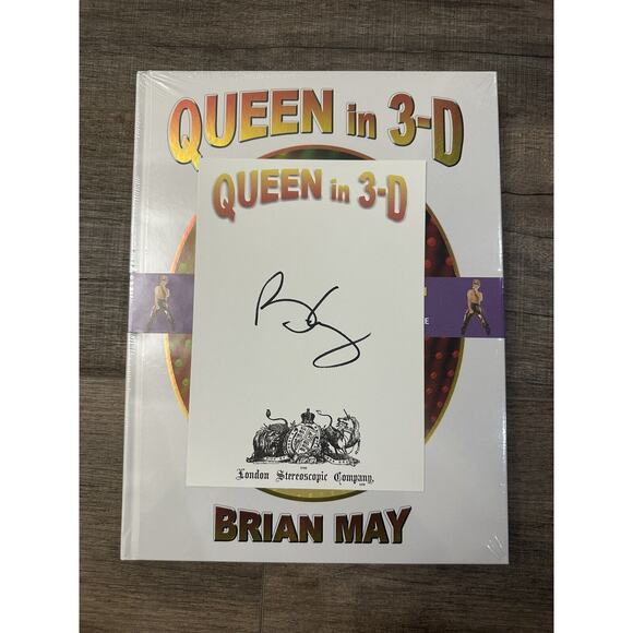 Brian May SIGNED BOOK Queen in 3-D BOHEMIAN RHAPSODY EDITION Hardcover ~ SEALED! - Picture 1 of 3